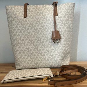 Michael Kors Hayley Large Logo North-South Tote with Detachable Wristlet